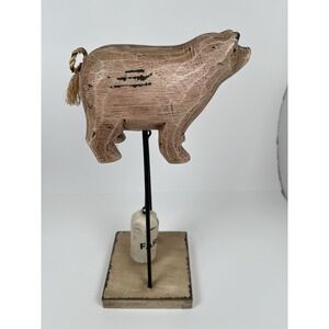 Vintage Pig Figure Handmade Swinging Farm Jug Statue Folk  Art Unique
